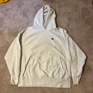 grey reverse weave champion hoodie